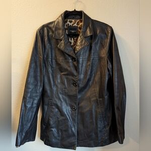 Colebrook & Co Black Leather Jacket Size L